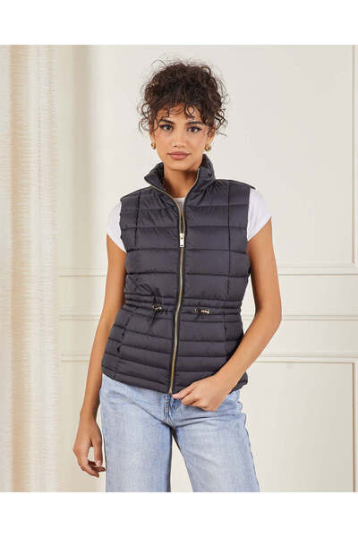 REDTAG Women Black Sleeveless Puffer Jacket