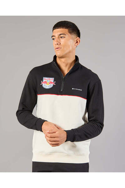 REDTAG Men Red Bull Quarter Zipper Sweatshirt