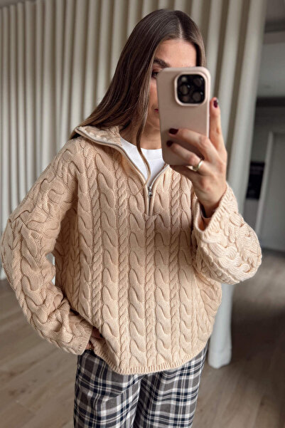 Sue Store Πουλόβερ με φερμουάρ από πούδρα