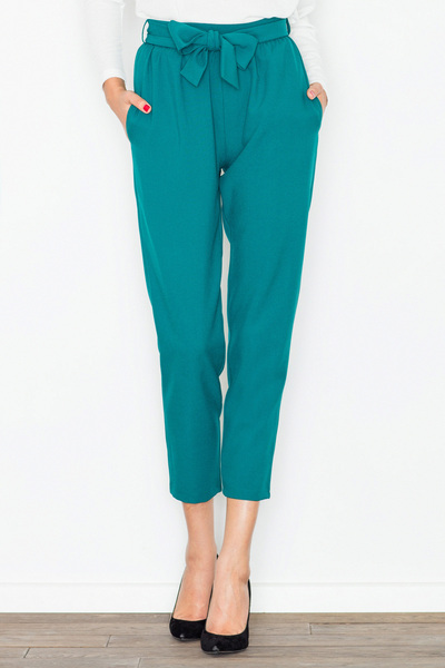 Figl Women's skinny trousers with waistband, green M523, size L