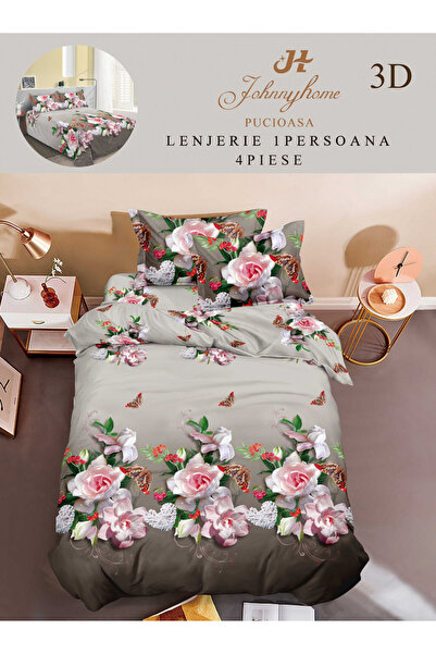 FIONNA.RO Satin Cotton Underwear 1 Person 3D - Pink Roses and Butterflies