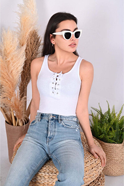 WildFashion Casual tank top bodysuit with drawstring in front C725-2