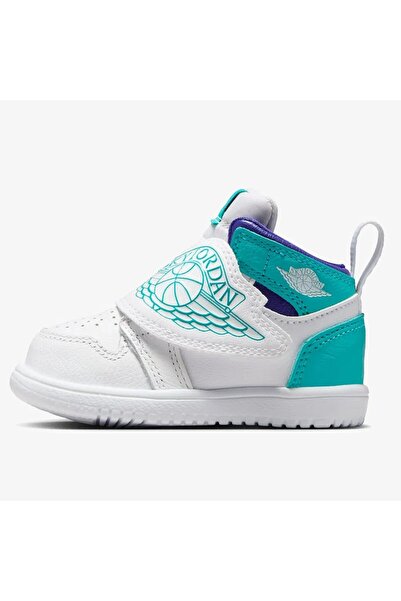 Nike Sky Jordan 1 Td Leather Infant Sneaker Genuine Leather Velcro Strap Children's Casual Sports Shoes White