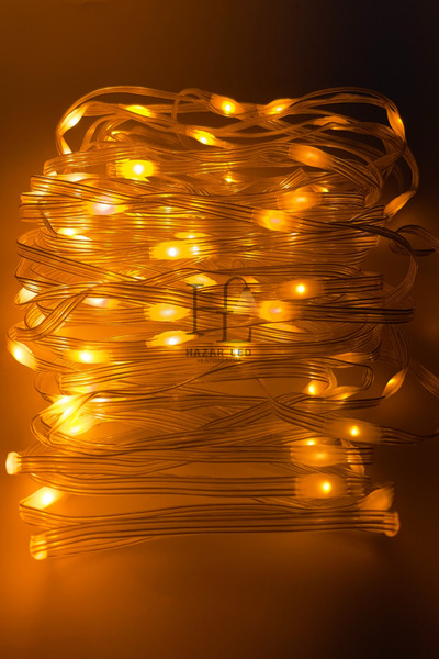 Hazar Led 10 Metre Sarı (Amber) Peri Led Işık IP64 Dış Mekan Jack Eklemeli Dekoratif Led Işık Yılbaşı Süsü