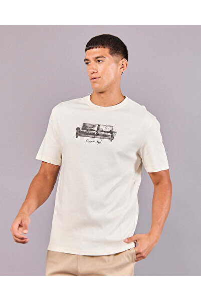 REDTAG Men Ivory And Beige Printed Pyjama Set (2 Piece)