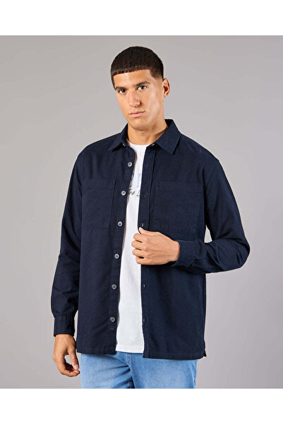 REDTAG Men White And Navy Shirt With T-Shirt Set (2 Piece)