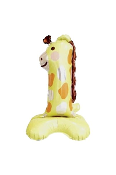 ERMA Smart Balon folie cu imprimeuri animale, girafă, numărul 1, 52x29 cm