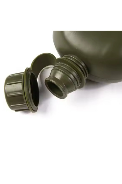 zola Water container, cover and cup included, 1 l, military model, plastic and aluminum, green/brown