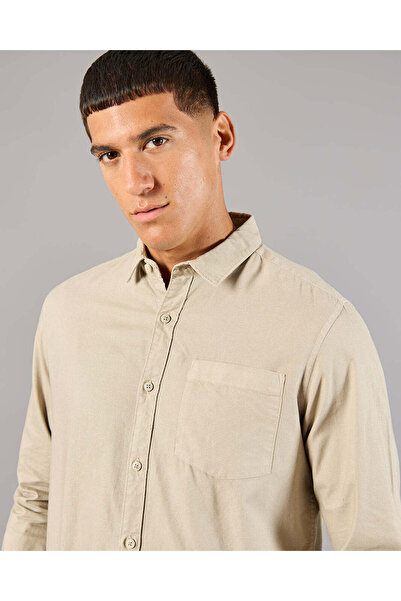 REDTAG Men Beige Collared Casual Shirt