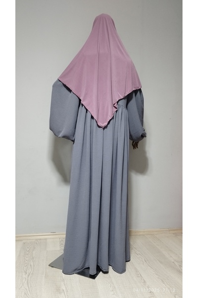 AHRAR tesettür Short Length Sandy Souffle Khimar Ready to Wear Hijab Scarf Lilac
