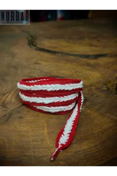 NURBAĞ DOKUMA Red White Hair Braid 100 cm Tie