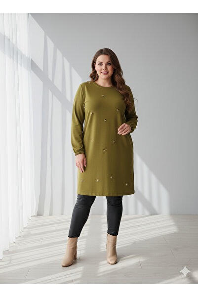 wishne BONCUK DETAYLI BÜYÜK BEDEN TESETTÜR TUNİK