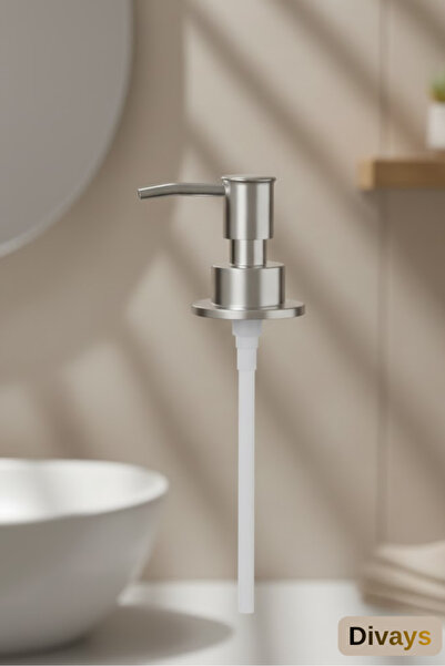 DİVAYS 1 قطعة مضخة استبدال لصابون سائل فضي اللون، مظهر معدني متين