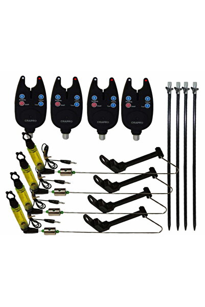 Hassting Set de 4 alarme de pescuit cu lansete și balansoare – Lumină și sunet, detectare sensibilă, ideale pentru mașină