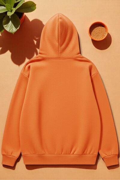 uyguntarz Unisex Red Mon Cheri Printed Hooded Sweatshirt