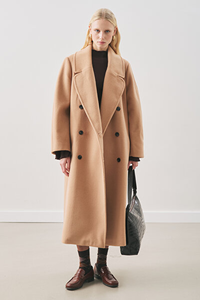 Manuka Круизно вълнено палто млечно кафе