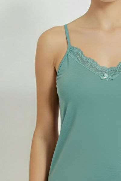 HNX Cotton Collar Lace Thin Strap Women's Tank Top