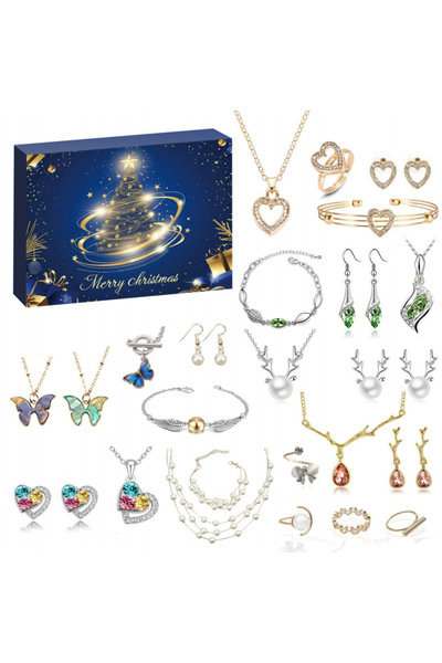 Tessero Calendar Advent DIY cu tematica de Craciun, bijuterii de dama, bratar...