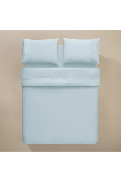 Penelope 100% Cotton Percale Duvet Cover Set 240X220 cm Blue - Juana Series