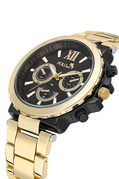 Polo Air Round Case Men's Wristwatch Gold Black Color Pl-7031E6X
