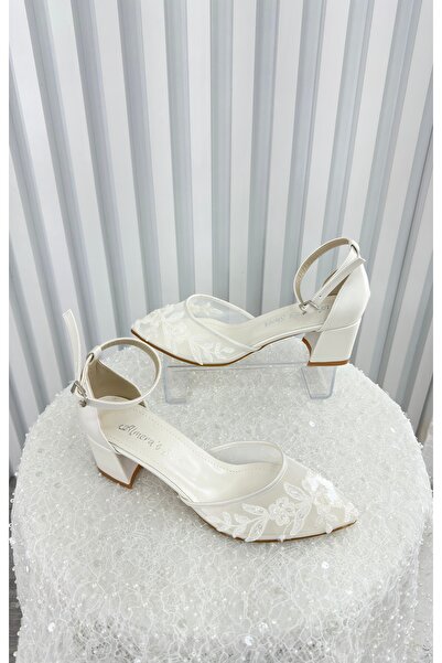 Almera's Shoes Women's White Laced 5 cm Bridal Shoes