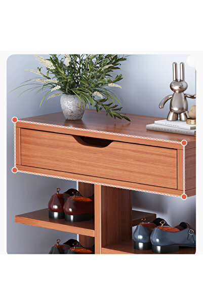 TodayShop Spacious double 7-tier shoe cabinet, elegant and versatile, dark oak finish