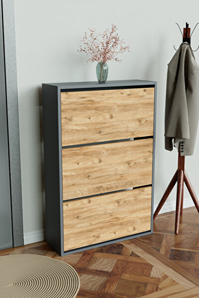 Hediyeler Kapında 3 Bölmeli Liovian Düşer Kapak Ayakkabılık