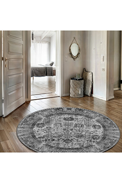 Vintage Patterned Living Room Rug, Woven Base Decorative Chenille Rug