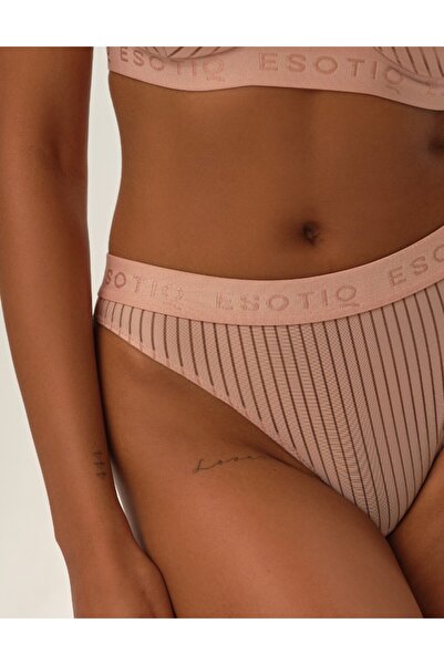 ESOTIQ Women's Elegant Briefs Panties Classic Design Striped Pattern Wide Waistband | Osom