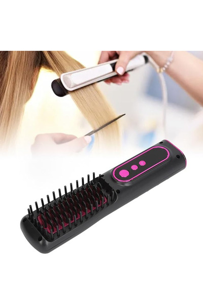 Trendoro Electric Hair Straightening Brush – USB Rechargeable, with Negative Ions | Anti-Frizz