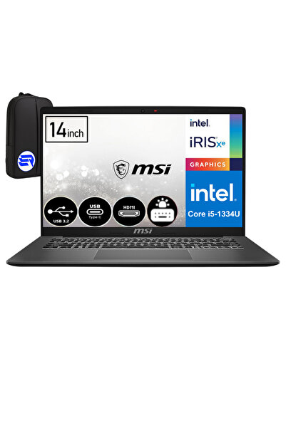 MSI Modern 14 F13MG-429XTR i5-1334U 16GB 512GB SSD Iris Xe Graphics 14" FHD W11P ElektroPasaj Çanta