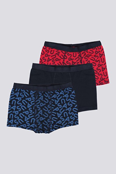U.S. Polo Assn. 3 قطع ملابس داخلية للأطفال، مطبوع قطعة باللون الأزرق الداكن 1...