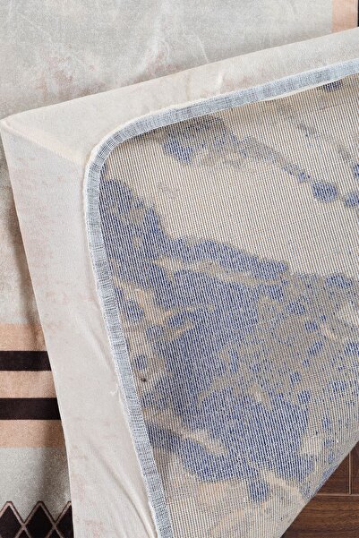 RENKLİBUTİK Velvet Textured Elastic Sponge Non-Slip Washable Modern Patterns Carpet Cover-6 M2