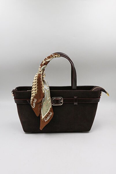 KRISTE BELL Brand Women's Suede Bag with Scarf Detail Kb 7456-Y