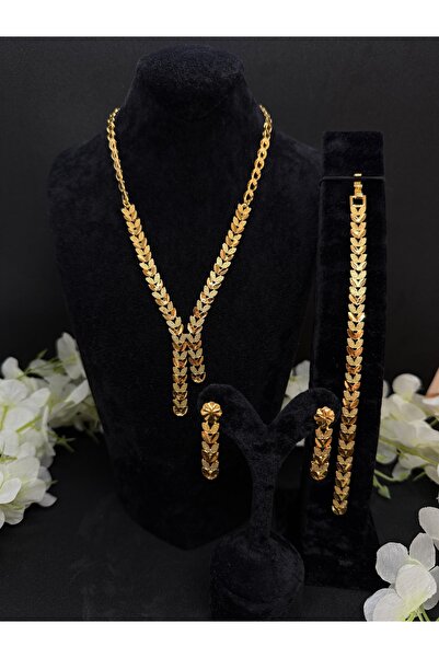 Constanza Exclusive 22 Ayar Altın Kaplama VIP Başak Motifli Set 1011