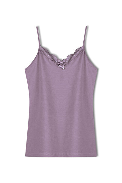 HNX Cotton Collar Lace Thin Strap Women's Tank Top