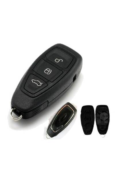 OEM Carcasă cheie SmartKey compatibilă cu Ford, 3 butoane, neagră