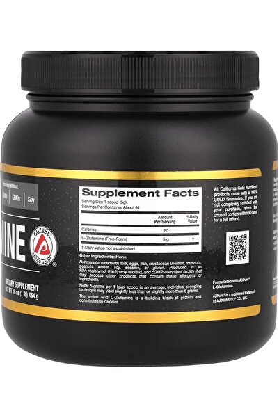California Gold Nutrition , Sport, L-Glutamine Powder, AjiPure®, Gluten Free, 1 lb (454 g)