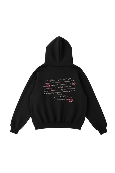 WHITE OF CREATIVE Dudak Baskılı Oversize Hoodie Yazı Detaylı 3 İplik Kapüşonl...