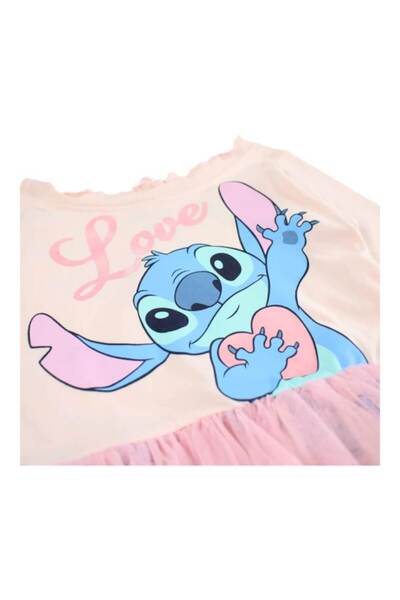 Lilo & Stitch - Girls' dress, character print, cotton, light pink - 8 years