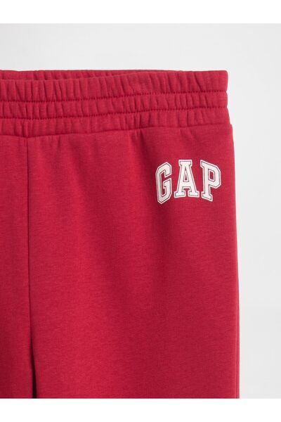 GAP Kız Çocuk Kırmızı Relaxed Logo Bootcut Jogger Eşofman Altı