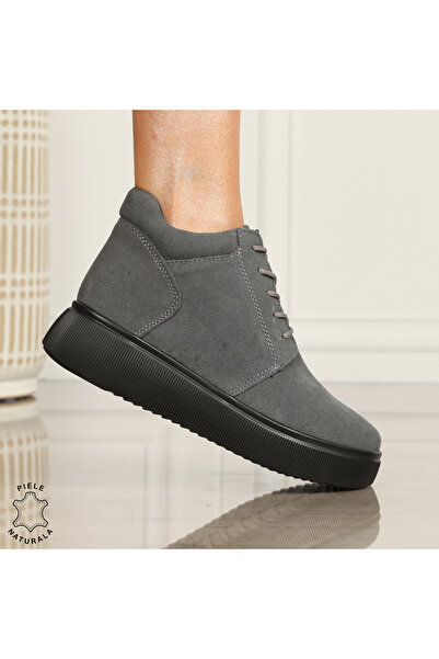 ANGEL BLUE WOMEN'S Boots made of NATURAL LEATHER suede CRL0911 Grey