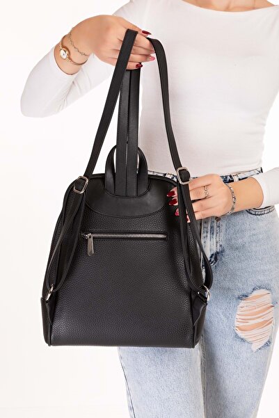 Gondol Women's Casual Stylish Backpack Ct.1026 Black Flotter