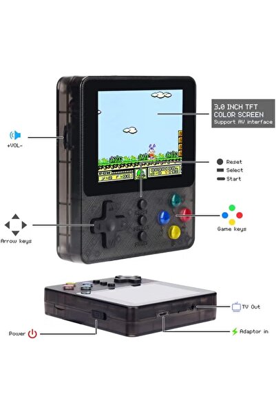 BabyCara Mini Handheld Game Console 500 in 1 LCD Screen And Support TV Output