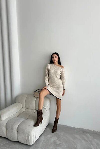 Auroveen Basic Tek Omuz Triko Mini Elbise AV2025116