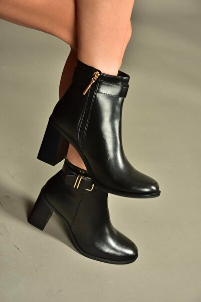 Fox Shoes V518102009 Black Thick Heeled Women's Boots