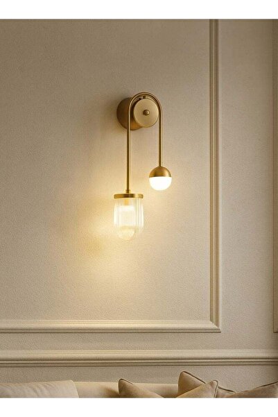 genernic شمعدان حائط ذهبي حديث – 3 مصابيح – 12 واط – 40×14 سم