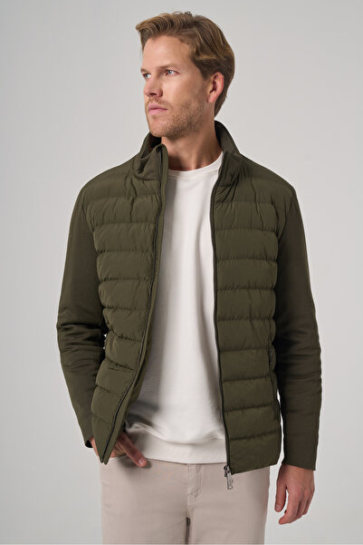 Morven Men's Green Polyamide Short Quilted Jacket