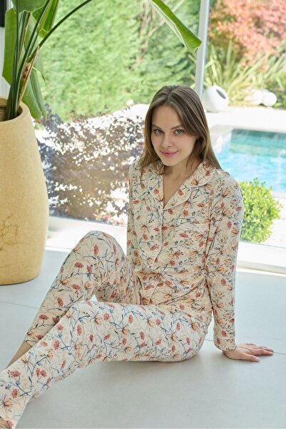 AYS Pure Buttoned Series Ara Piped Long Sleeve Pajama Set