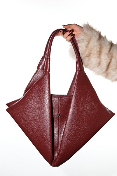 LuviShoes Geantă de umăr pentru femei RALLY Burgundy Grain